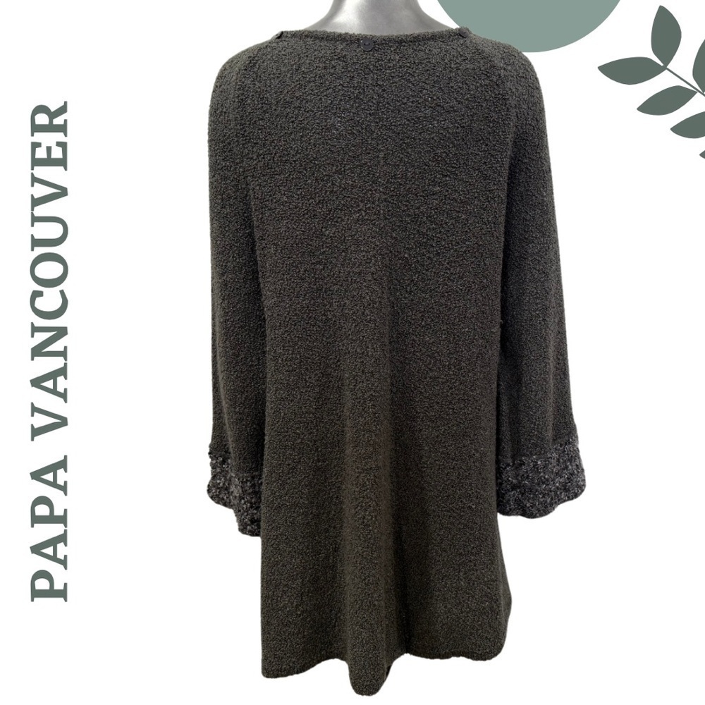 Papa Vancouver Asymmetrical Toggle Closure Boucle Knit Sweater Textured Knit - Picture 3 of 9